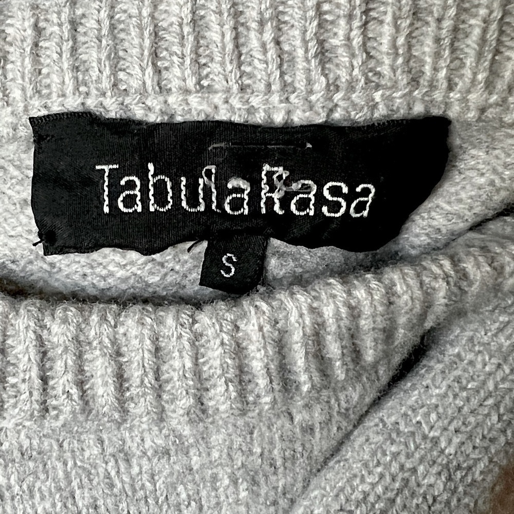TABULA RASA Wool Sweater Asymmetric Laced Ribbed Knit Colorblock Fall Pullover S - Picture 5 of 6